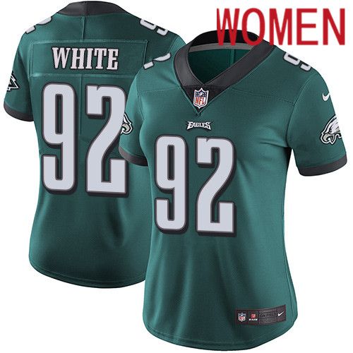 Women Philadelphia Eagles 92 Reggie White Nike Midnight Green Vapor Limited NFL Jersey